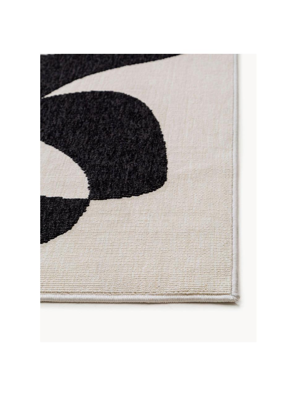 Tapis intérieur-extérieur Taro, 100 % polypropylène, Noir, blanc cassé, larg. 80 x long. 150 cm (taille XS)