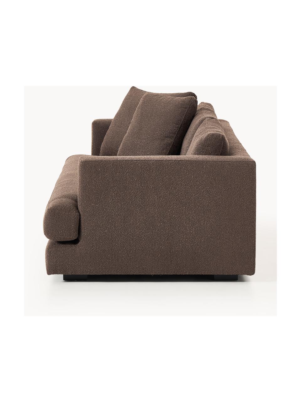 Bouclé-Sofa Tribeca (3-Sitzer), Bezug: Bouclé (93 % Polyester, 6, Gestell: Buchenholz, Kiefernholz, , Bouclé Dunkelbraun, B 228 x T 104 cm