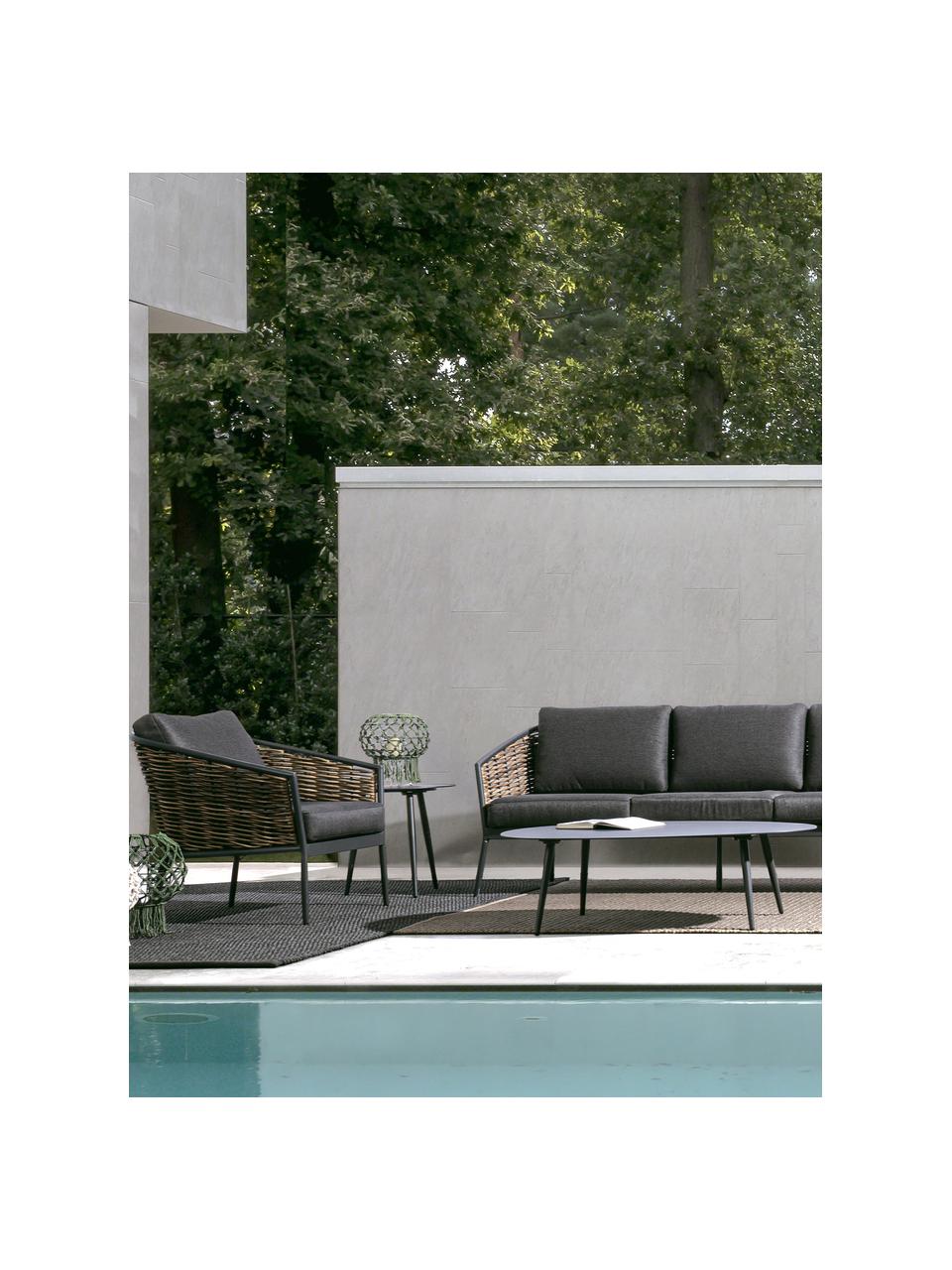 Salon de jardin Maribela, 3 élém., Anthracite, brun clair, Lot de différentes tailles