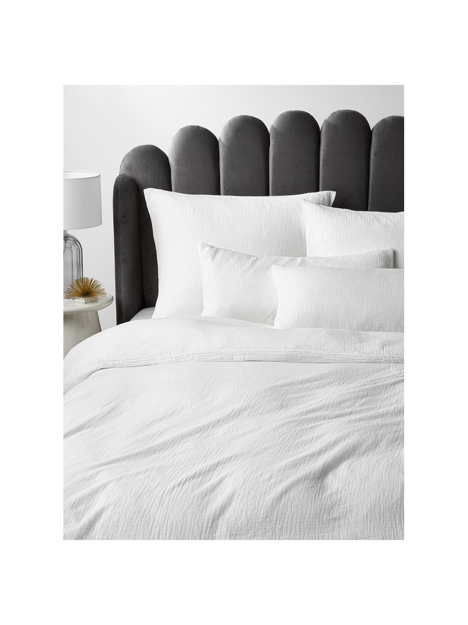 Funda de almohada de muselina Odile, Blanco, An 45 x L 110 cm