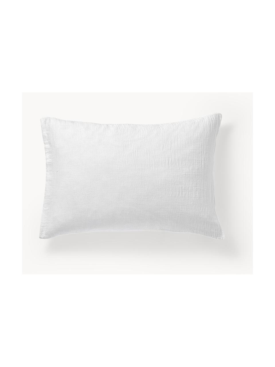 Funda de almohada de muselina Odile, Blanco, An 45 x L 110 cm