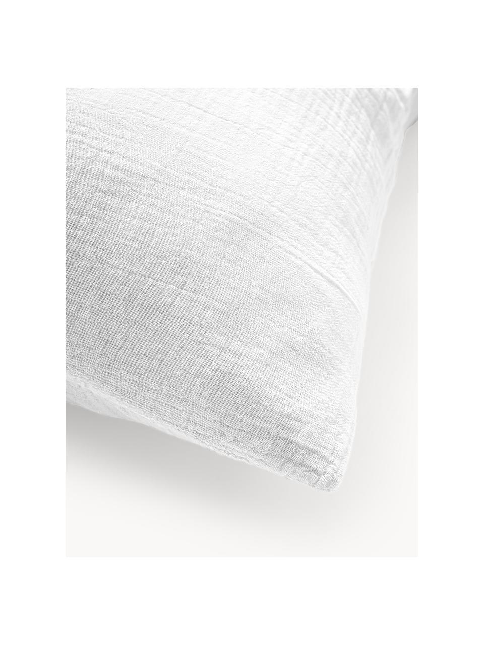 Funda de almohada de muselina Odile, Blanco, An 45 x L 110 cm