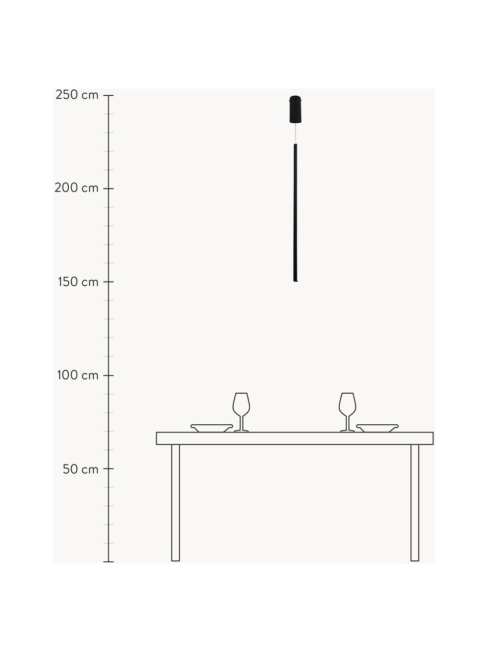 Kleine LED-Pendelleuchte Linea, Lampenschirm: Silikon, Metall, pulverbe, Baldachin: Metall, pulverbeschichtet, Schwarz, Ø 2 x H 120 cm