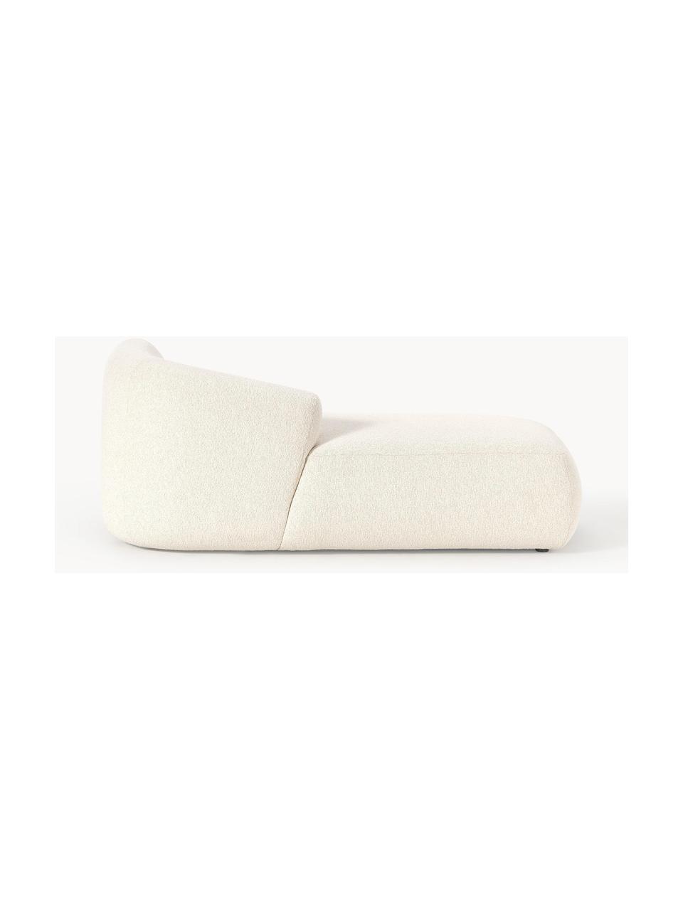 Ottomane-Eckmodul Sofia aus Bouclé, Bezug: Bouclé (100 % Polyester) , Gestell: Fichtenholz, Spanplatte, , Bouclé Off White, B 185 x T 92 cm, Eckteil rechts