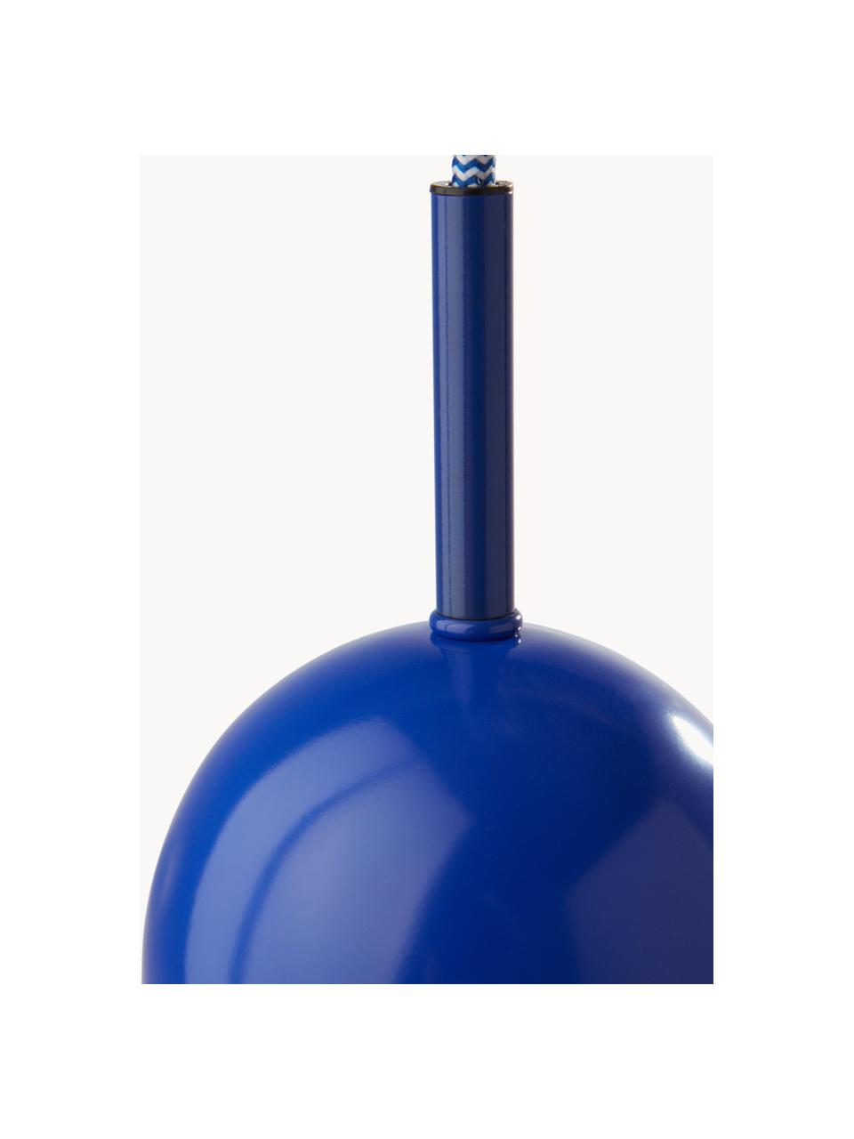 Lámpara de techo pequeña Ara, Cable: cubierto en tela, Azul real, Ø 10 x Al 15 cm