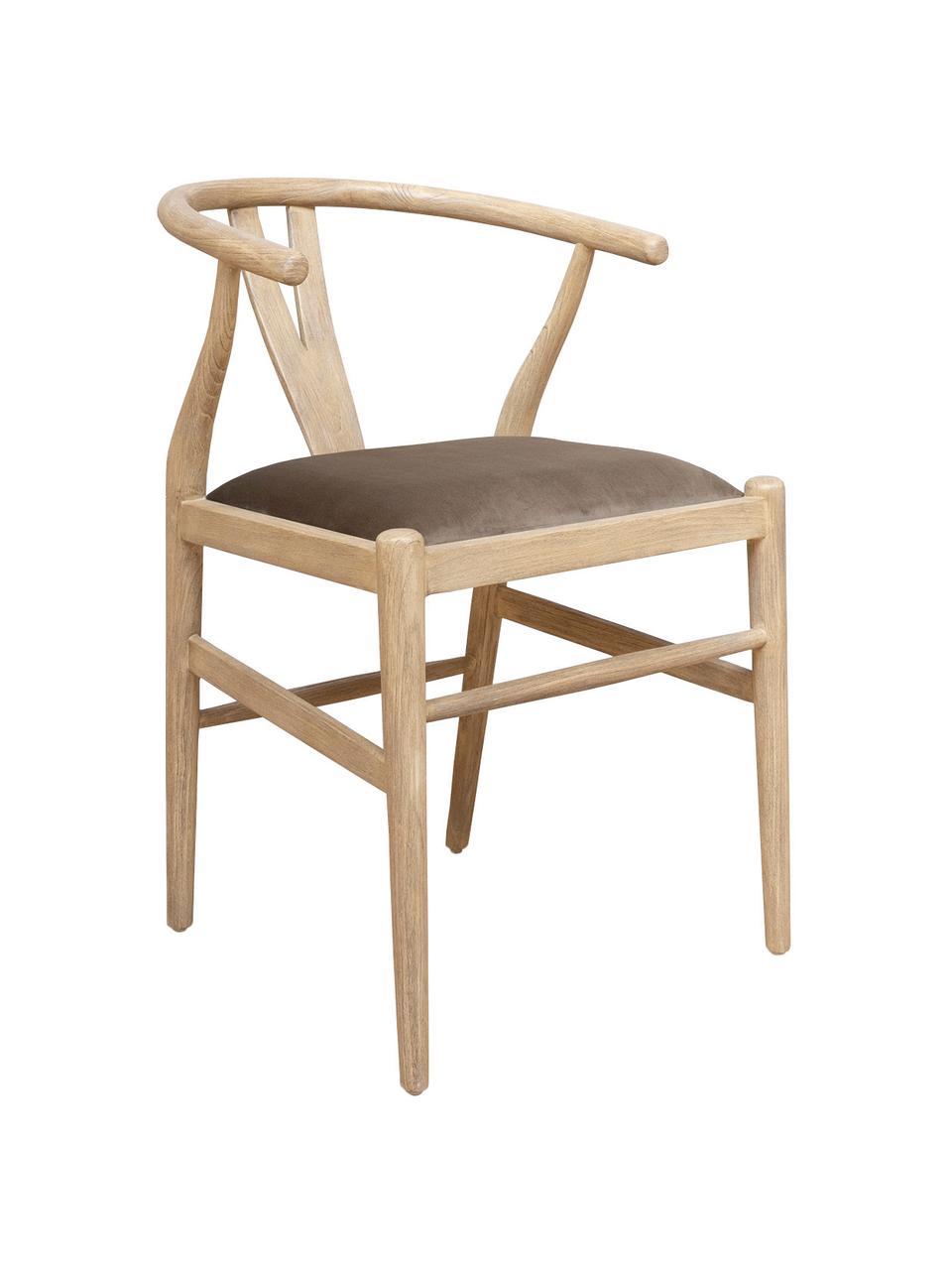 Krzesło z drewna sungkai Malmo, Tapicerka: aksamit, Stelaż: drewno sungkai, lite, Brązowy, S 60 x G 51 cm
