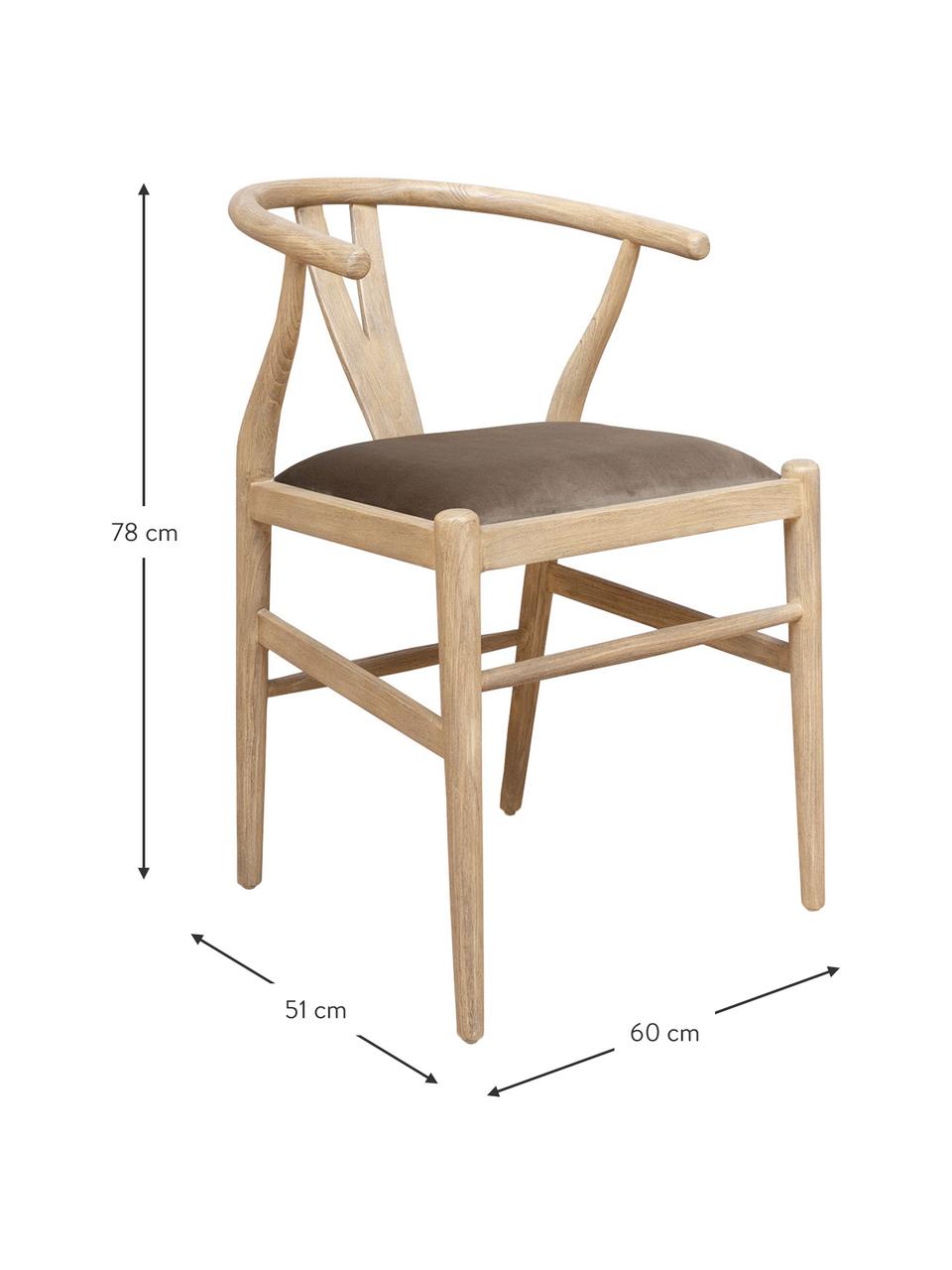 Sedia in legno sungkai Malmo, Rivestimento: velluto, Struttura: legno Sungkai, solido, Marrone, Larg. 60 x Prof. 51 cm