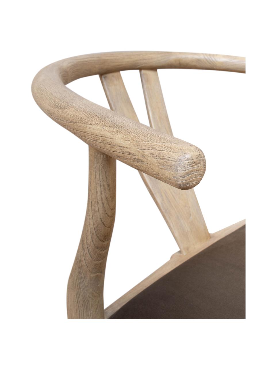 Sedia in legno sungkai Malmo, Rivestimento: velluto, Struttura: legno Sungkai, solido, Marrone, Larg. 60 x Prof. 51 cm