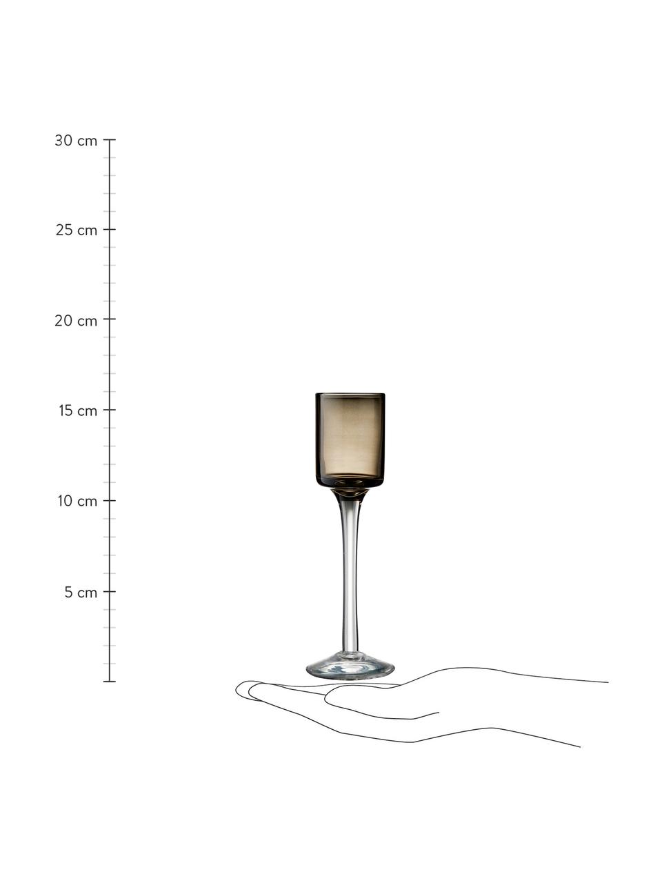 Vasos de chupito de vidrio soplado artesanalmente Lyngby, 6 uds., Vidrio, Multicolor, Ø 5 x Al 16 cm, 25-50 ml