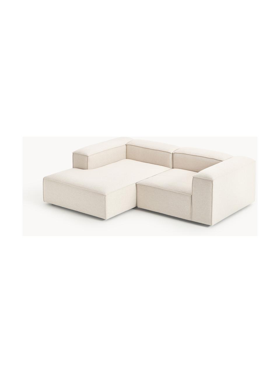 Modulares Ecksofa Lennon aus Leinen-Mix, Bezug: 50 % Viskose, 25 % Leinen, Gestell: Fichtenholz, Sperrholz, m, Leinen-Mix Beige, B 238 x T 180 cm, Eckteil links