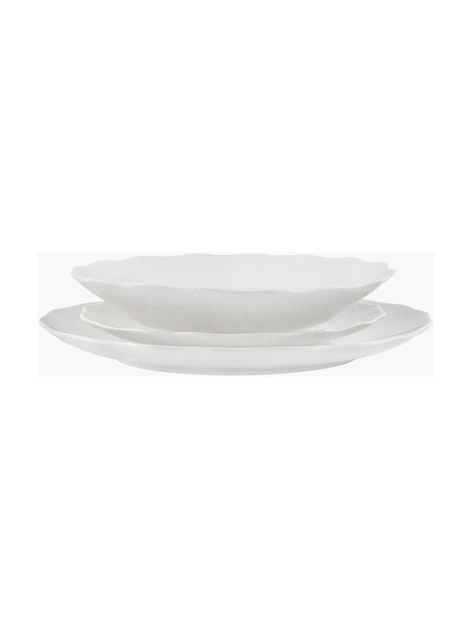 Vajilla de porcelana Versailles, 4 comensales (12 pzas.), Porcelana, Blanco, 4 comensales (12 pzas.)