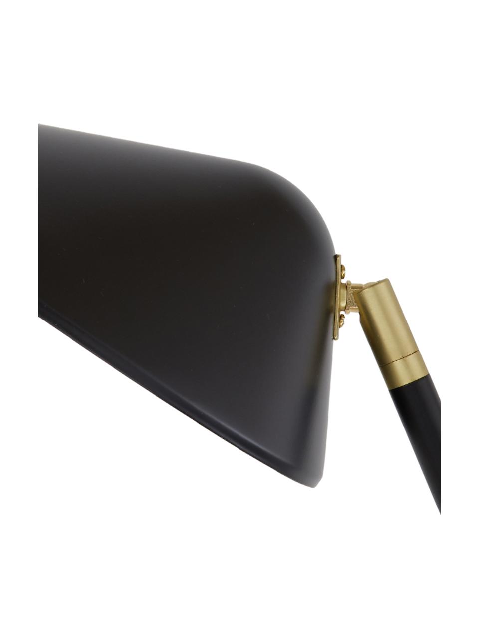 Grote leeslamp Neron, Decoratie: vermessingd metaal, Zwart, H 171 cm