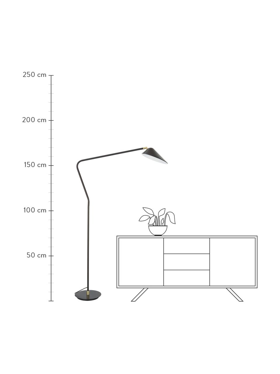 Velká lampa na čtení Neron, Černá, Š 105 cm, V 171 cm