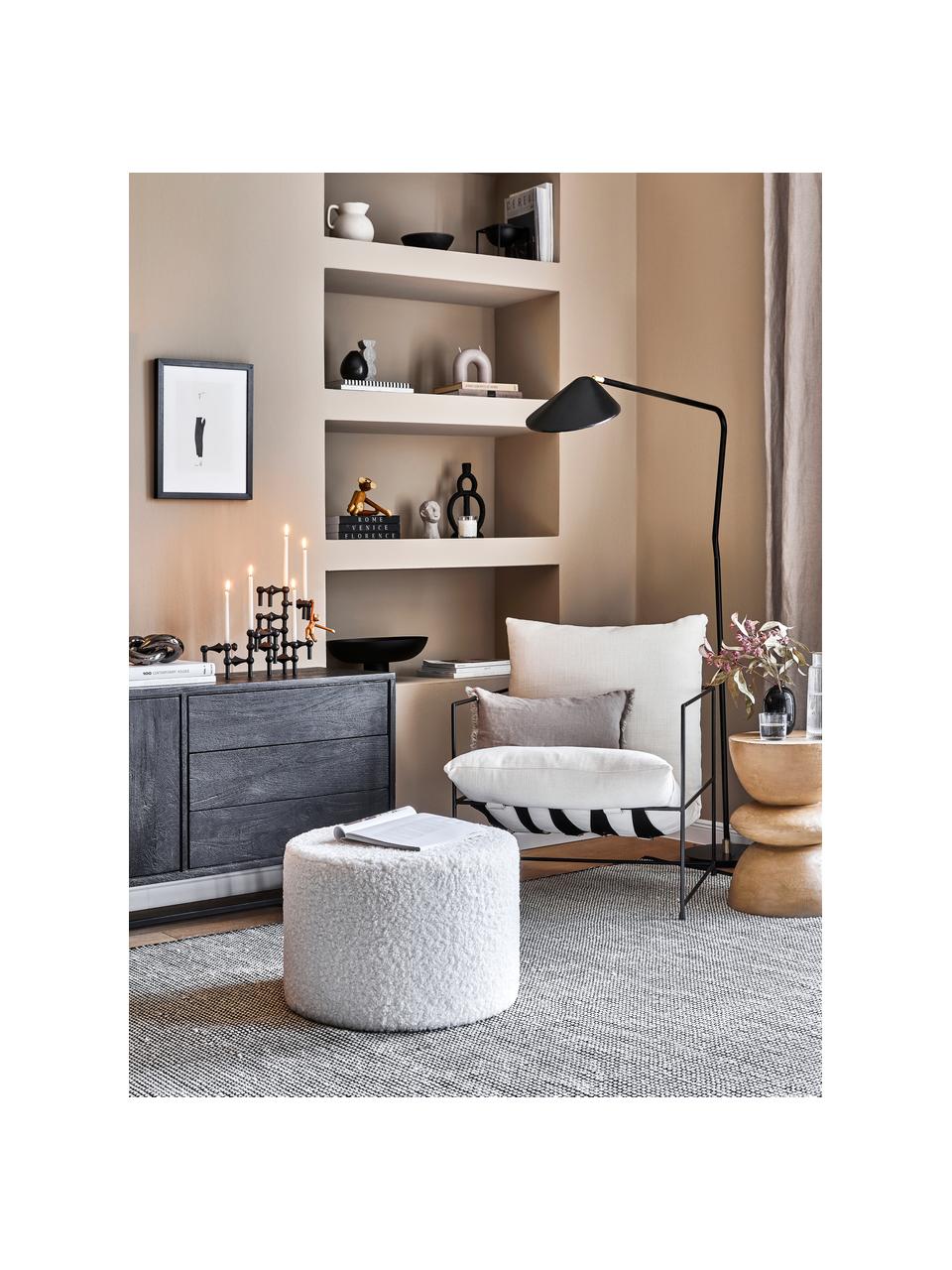 Veľká lampa na čítanie so zlatou dekoráciou Neron, Čierna, Š 105 x V 171 cm