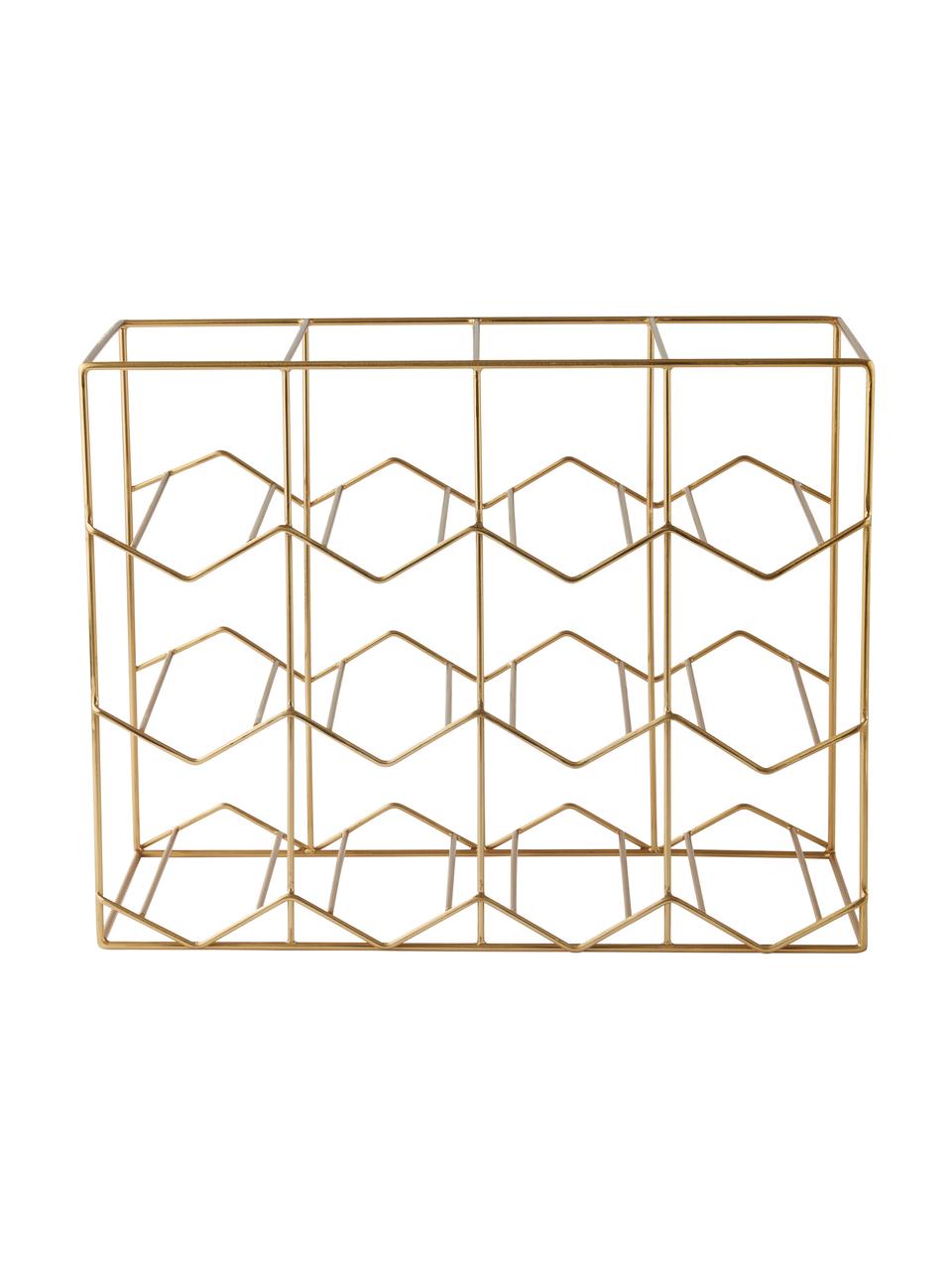 Weinregal Oaklyn in Goldfarben für 12 Flaschen, Metall, pulverbeschichtet, Goldfarben, B 43 x H 33 cm