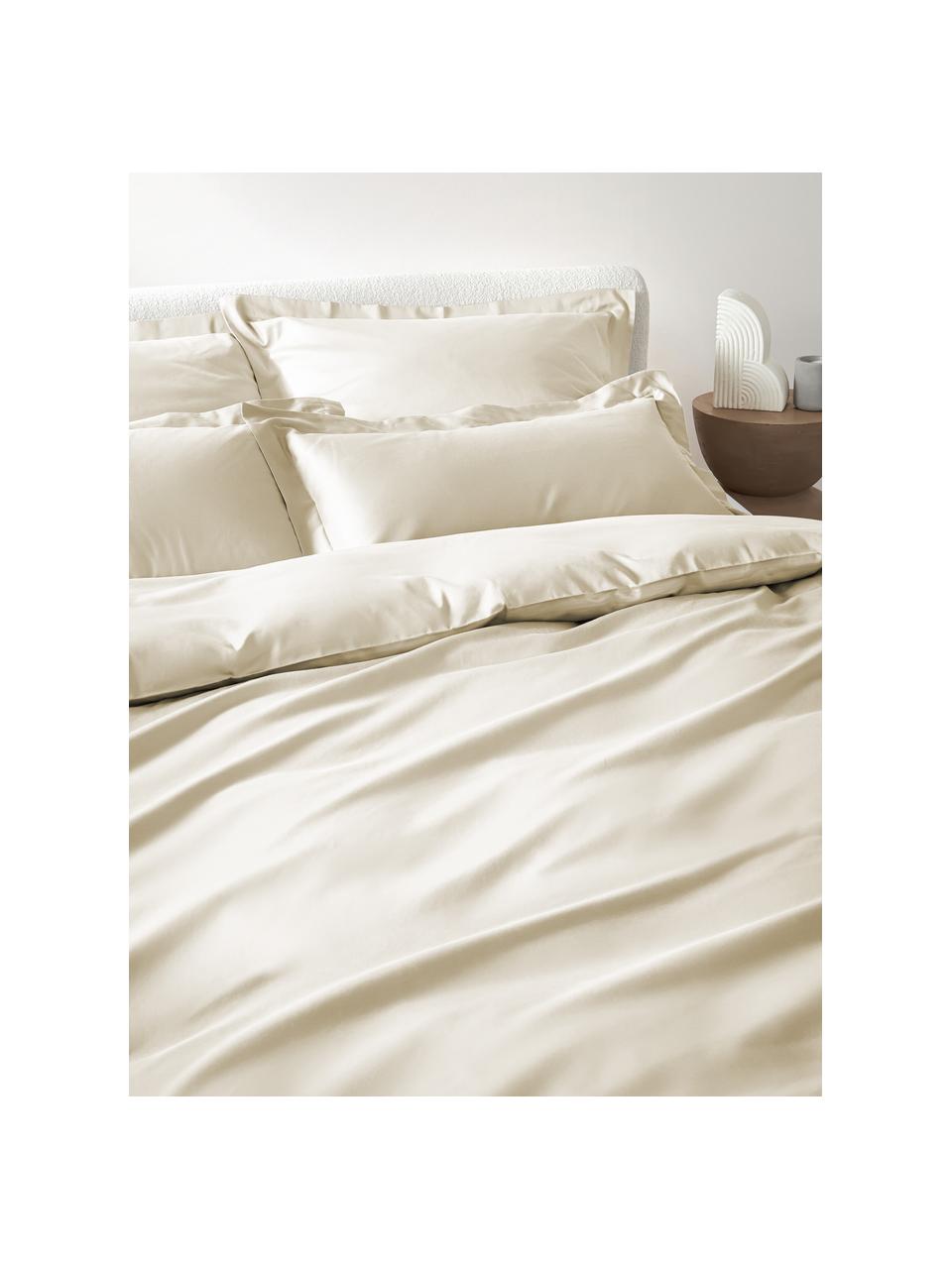 Baumwollsatin-Kopfkissenbezug Premium, Webart: Satin Fadendichte 500 TC,, Hellbeige, B 40 x L 80 cm