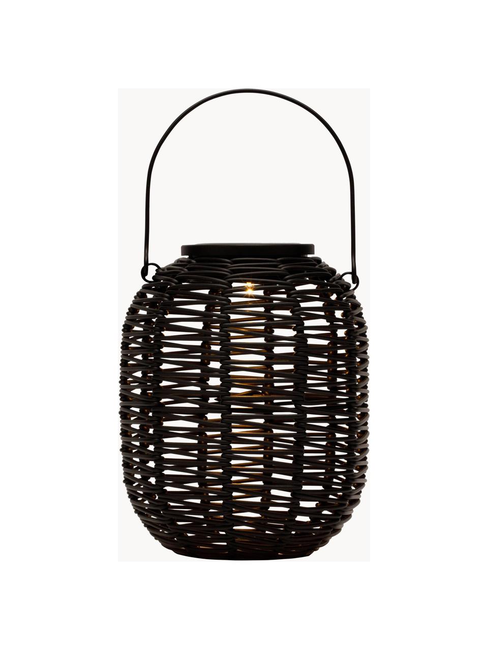 Solar-Außenleuchte Sunshine Treasure zum Hängen oder Stellen, Lampenschirm: Polyrattan, Schwarz, Ø 16 x H 20 cm