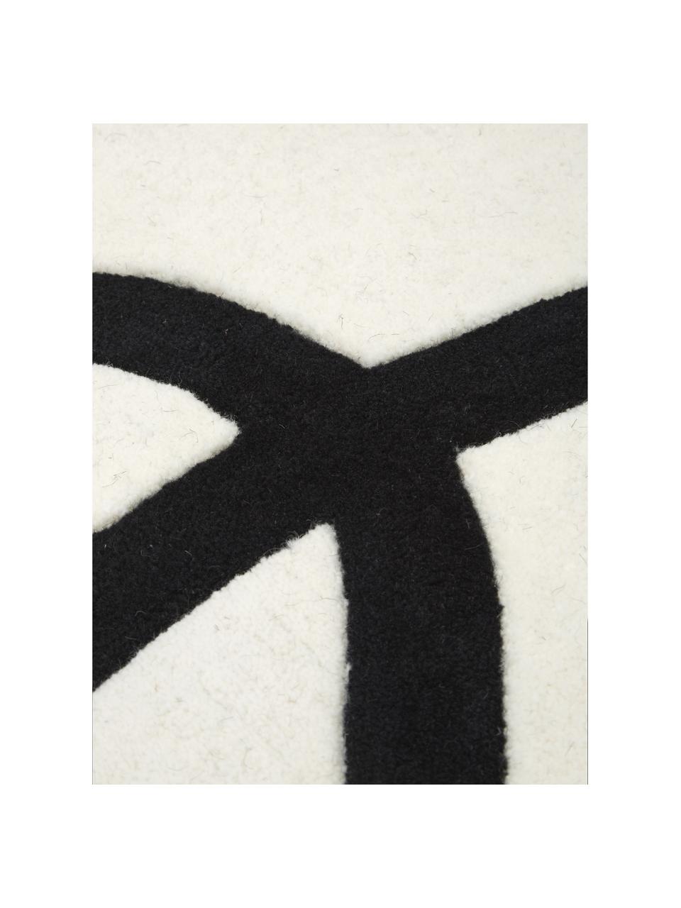 Ručne tuftovaný vlnený koberec s kresbou Line, Krémovobiela, Š 200 x D 300 cm (veľkosť L)
