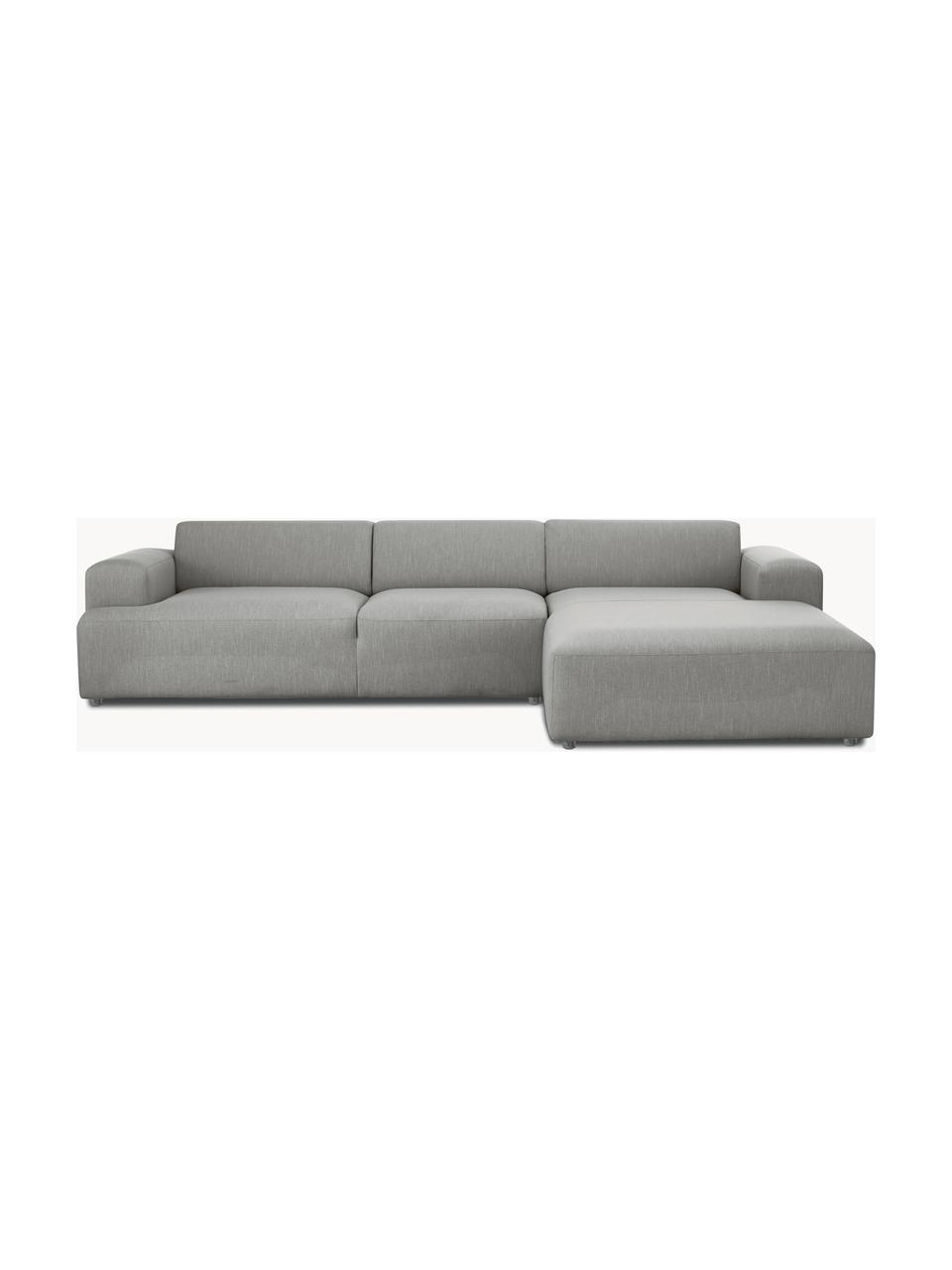 Sofá rinconera Melva (4 plazas), Tapizado: 100% poliéster Alta resis, Estructura: madera de pino maciza, ce, Patas: plástico., Tejido gris, An 319 x F 196 cm, chaise longue izquierda