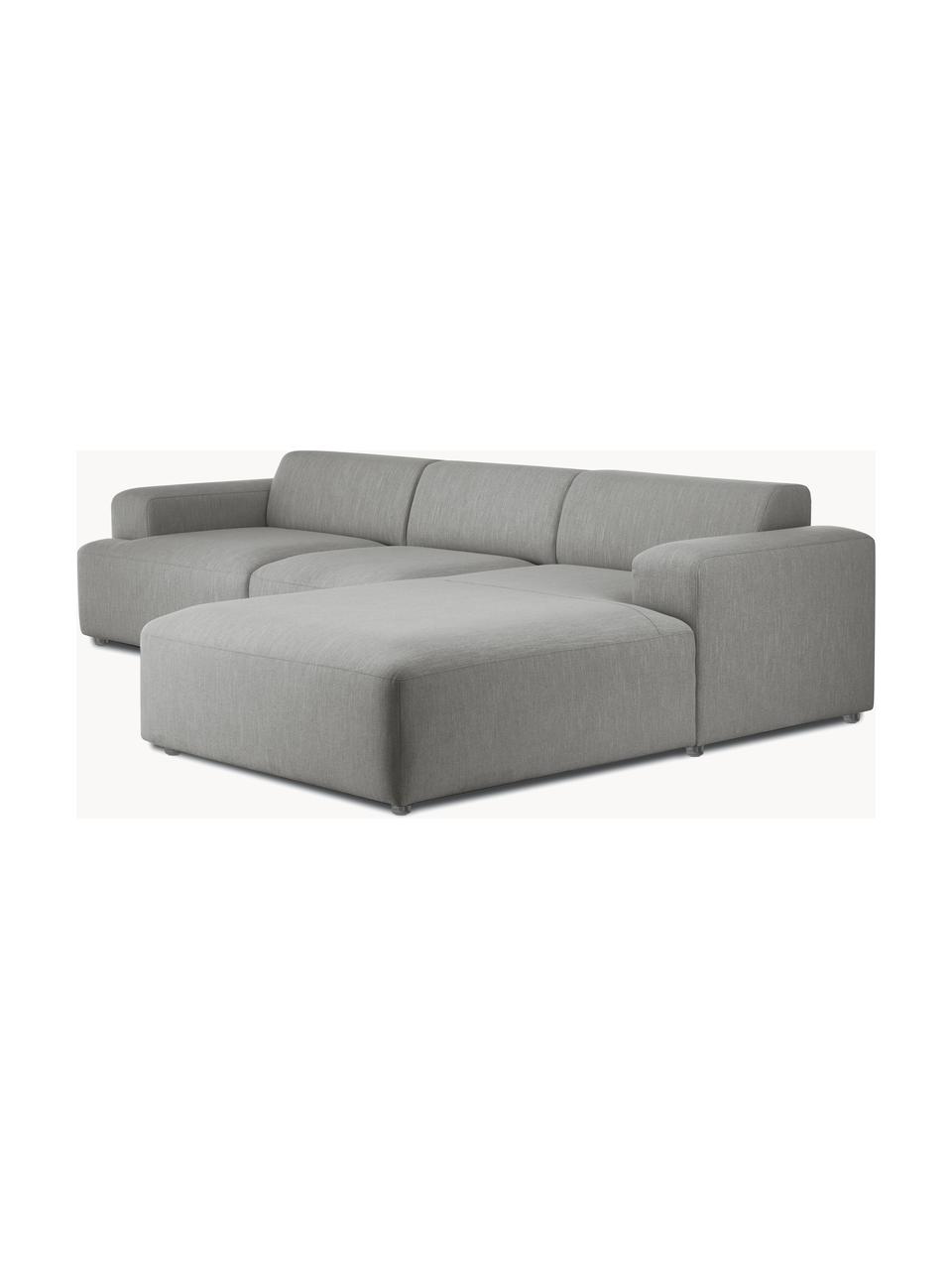 Ecksofa Melva (4-Sitzer), Bezug: 100% Polyester Der hochwe, Gestell: Massives Kiefernholz, Spa, Füße: Kunststoff Dieses Produkt, Webstoff Grau, B 319 x T 196 cm, Eckteil links