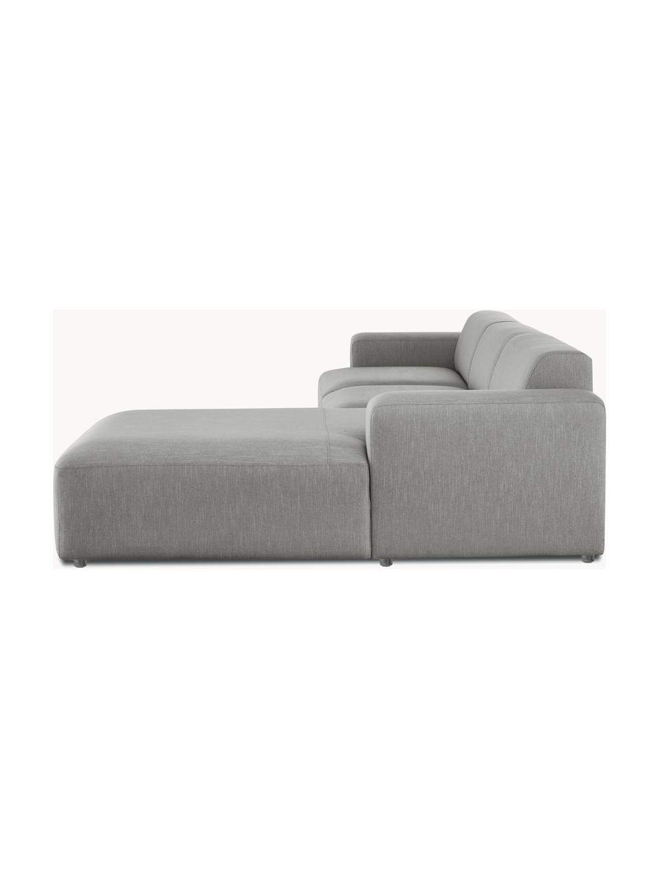 Ecksofa Melva (4-Sitzer), Bezug: 100% Polyester Der hochwe, Gestell: Massives Kiefernholz, Spa, Füße: Kunststoff Dieses Produkt, Webstoff Grau, B 319 x T 196 cm, Eckteil links