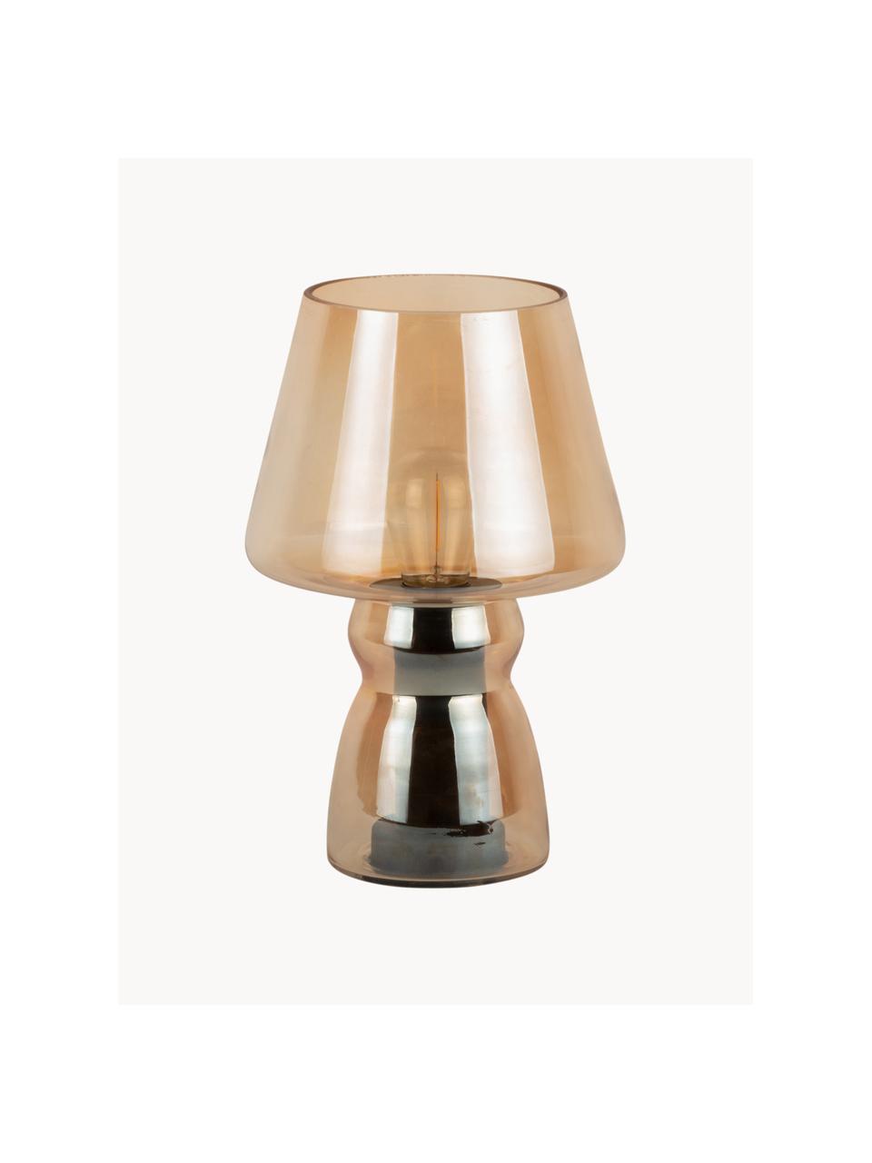 Malá přenosná stolní lampa Classic, Sklo, Světle hnědá, transparentní, Ø 17 cm, V 26 cm