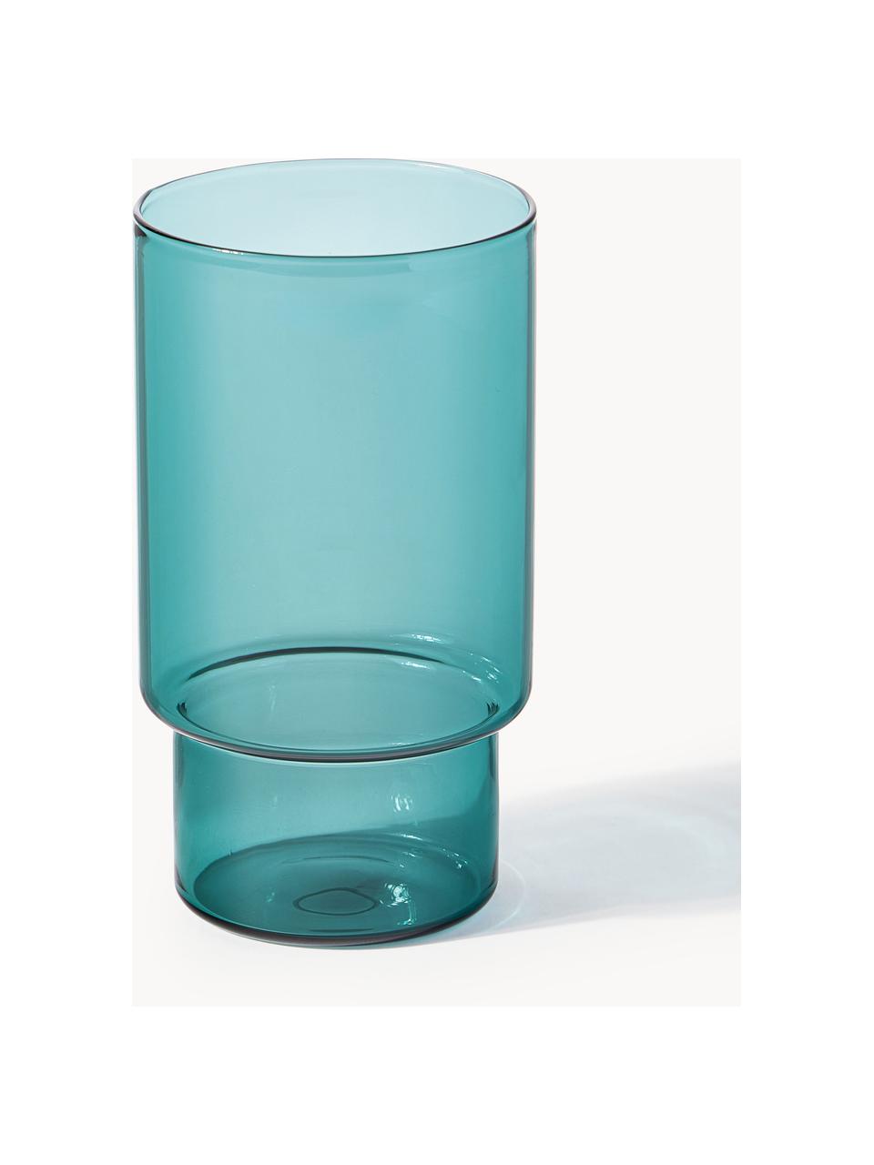 Ručně foukané sklenice Gustave, 4 ks, Borosilikátové sklo, Transparentní, světle šedá, petrolejová, oranžová, Ø 8 cm, V 14 cm, 450 ml