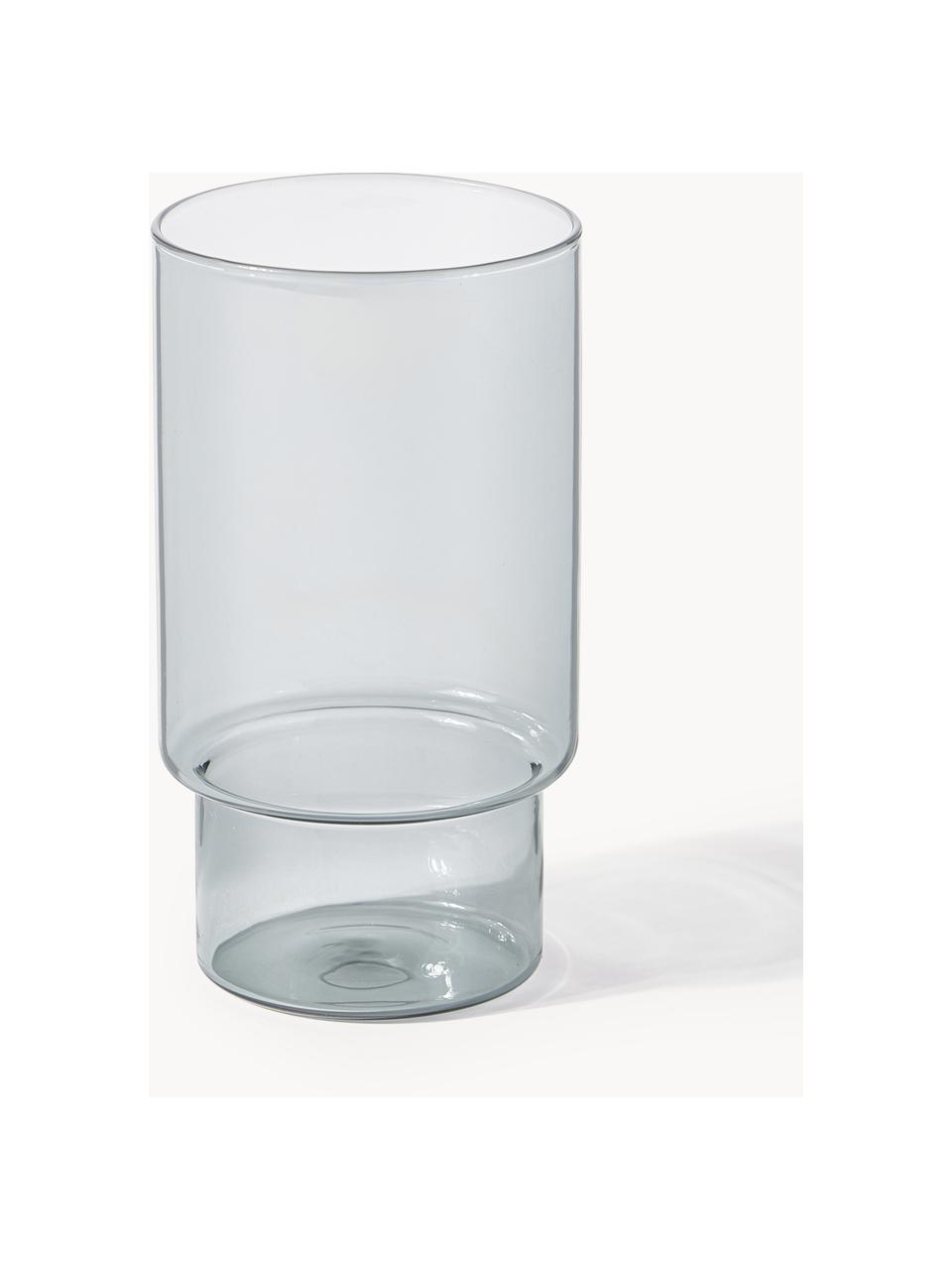 Komplet szklanek ze szkła dmuchanego Gustave, 4 elem., Szkło borokrzemowe, Transparentny, jasny szary, petrol, pomarańczowy, Ø 8 x W 14 cm, 450 ml