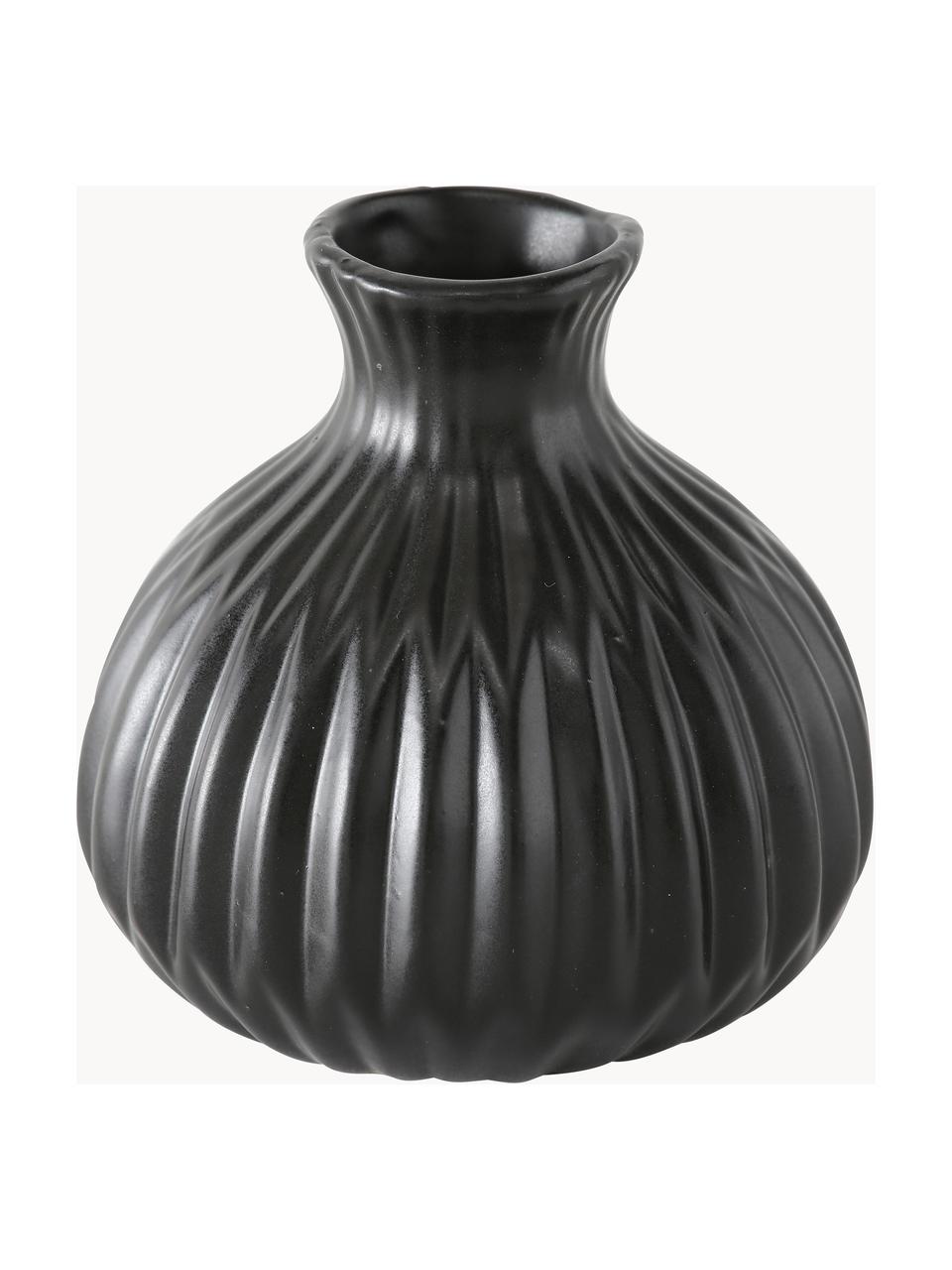 Petits vases en porcelaine Esko, 3 élém., Porcelaine, Noir, Lot de différentes tailles