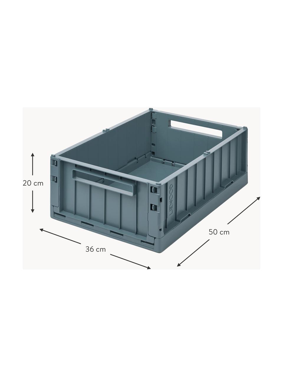 Skládací box Weston, 60 % recyklovaný polypropylen, 40 % polypropylen, Šedomodrá, Š 50 cm, H 36 cm