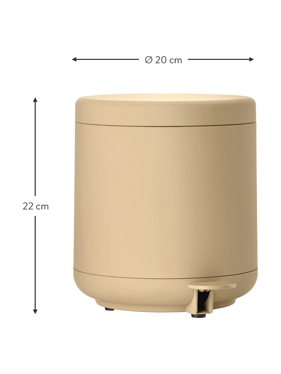 Odpadkový kôš s pedálovou funkciou Ume, Umelá hmota (ABS), Béžová, Ø 20 x V 22 cm
