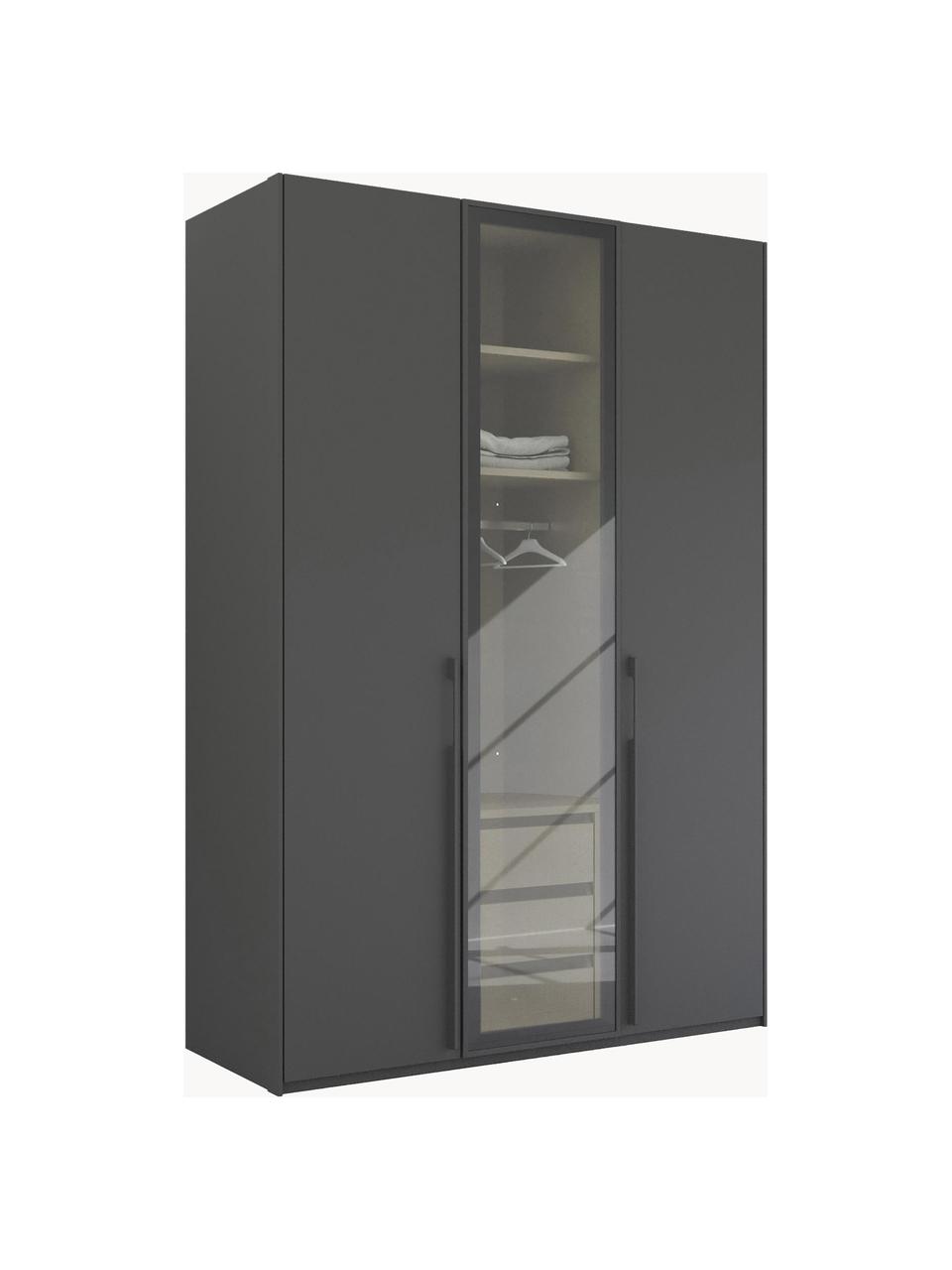 Drehtürenschrank Skat Shine mit beleuchteten Glastüren, Griffe: Metall, beschichtet, Anthrazit, B 151 x H 223 cm