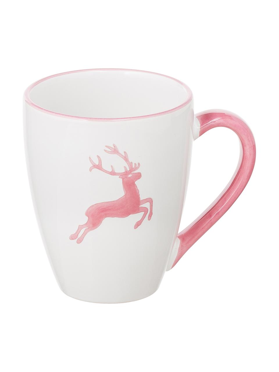 Servizio da colazione dipinto a mano Rosa Gourmet Hirsch 4 pz, Ceramica, Rosa, bianco, Set in varie misure