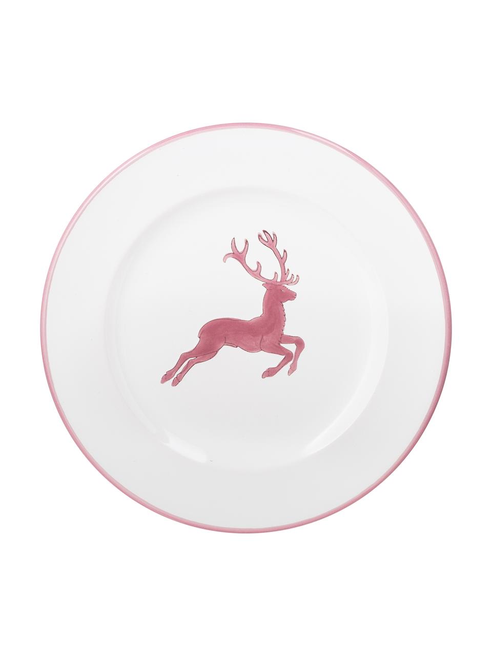 Servizio da colazione dipinto a mano Rosa Gourmet Hirsch 4 pz, Ceramica, Rosa, bianco, Set in varie misure