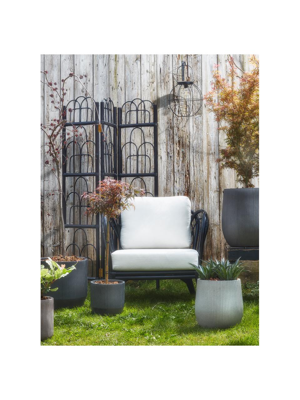 Rattan-Stuhl Sherbrooke mit Kissen, Schwarz, Weiss, B 83 x T 72 cm