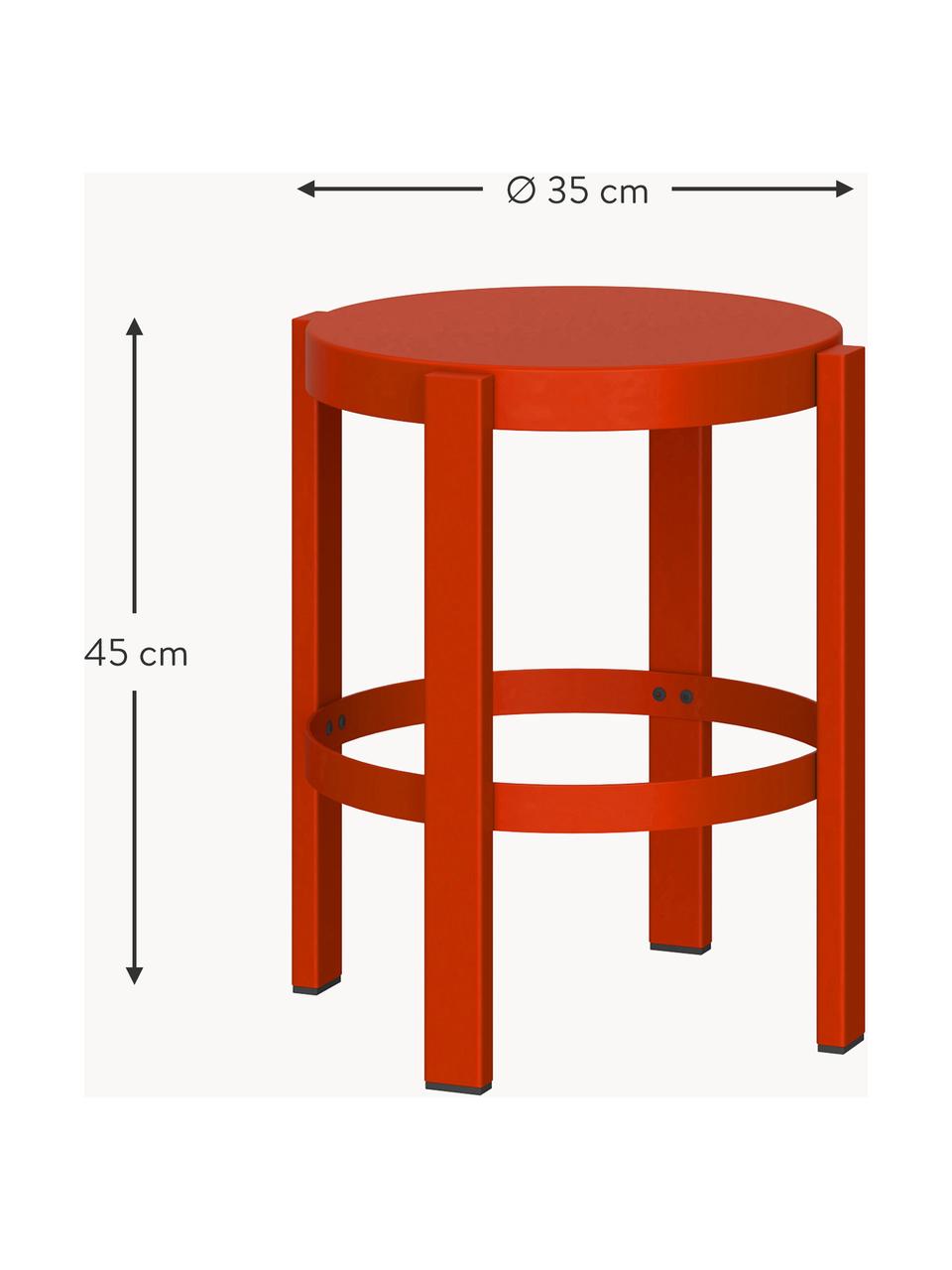 Kruk Doon van metaal, Gepoedercoat staal, Rood, Ø 35 x H 45 cm