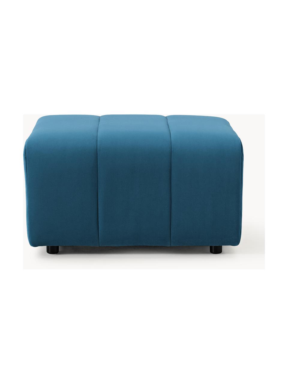 Pouf en velours Lena, Velours bleu pétrole, larg. 78 x prof. 75 cm