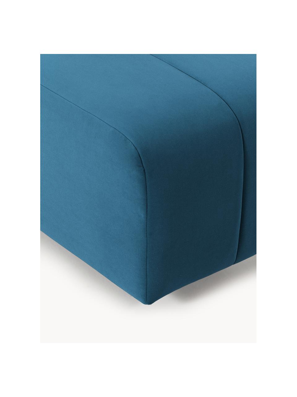 Pouf en velours Lena, Velours bleu pétrole, larg. 78 x prof. 75 cm