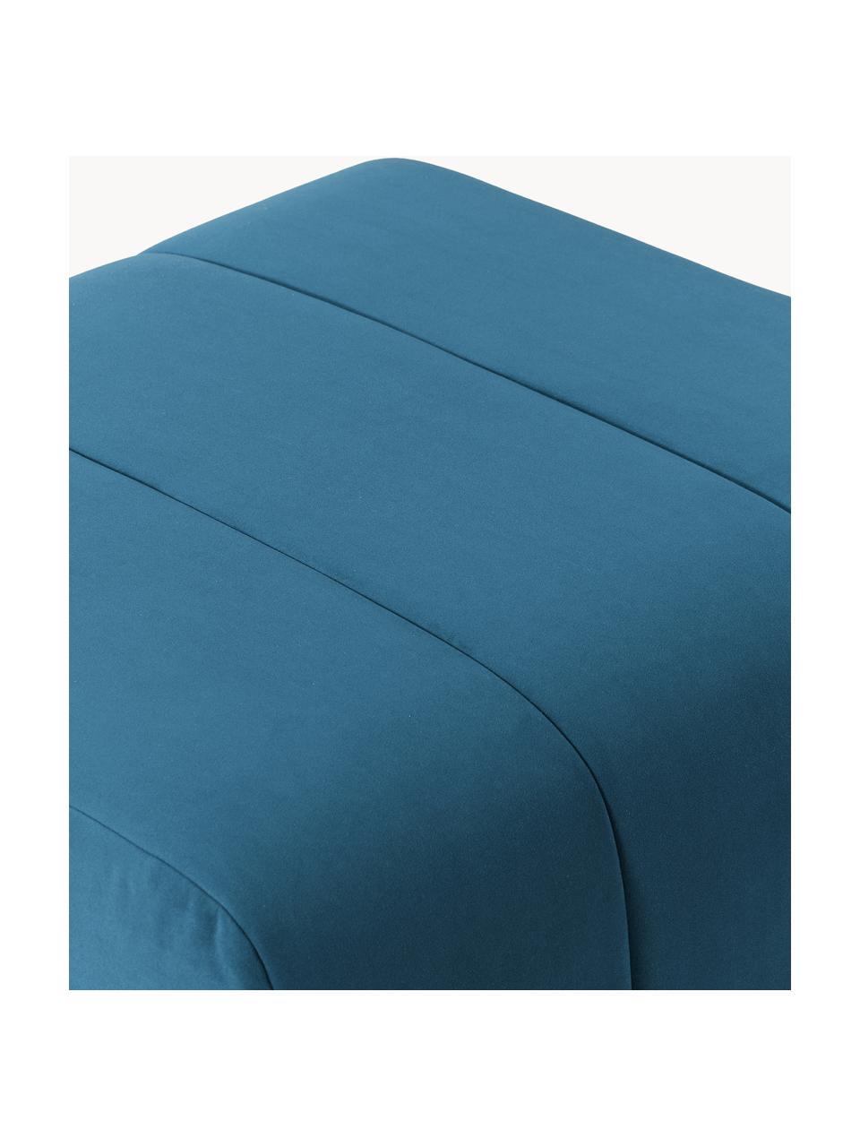 Pouf en velours Lena, Velours bleu pétrole, larg. 78 x prof. 75 cm