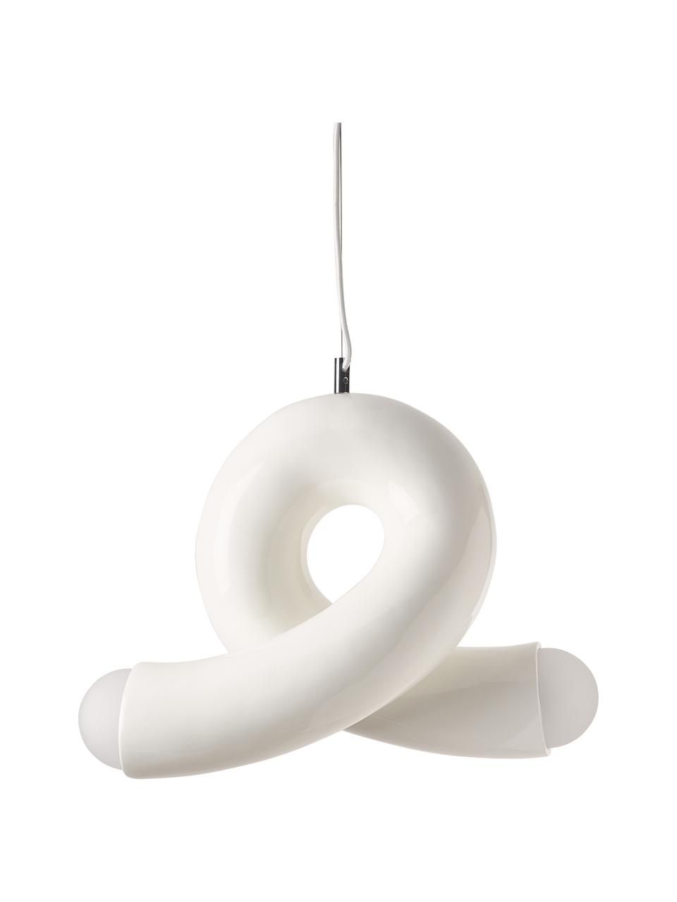 Lampada a sospensione Memphis, Poliresina, Bianco crema, Larg. 40 x Prof. 25 cm