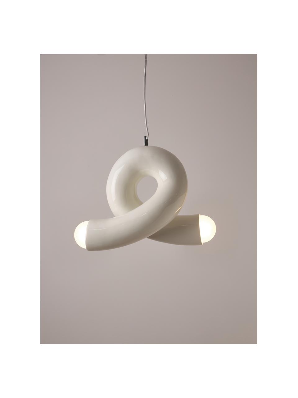 Lampada a sospensione Memphis, Poliresina, Bianco crema, Larg. 40 x Alt. 40 cm