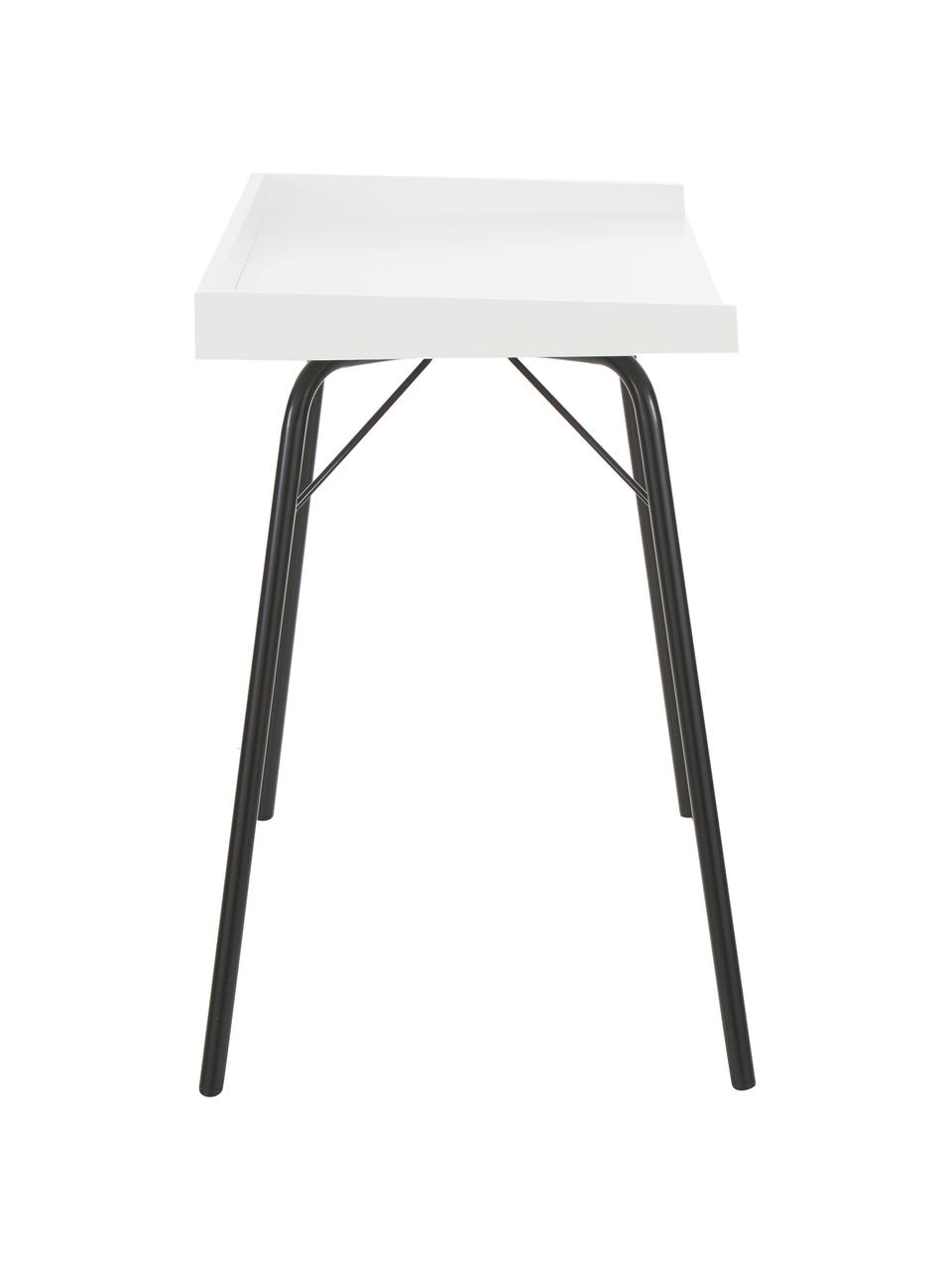 Pracovný stôl s bielou doskou Rayburn, Biela, Š 115 x H 52 cm