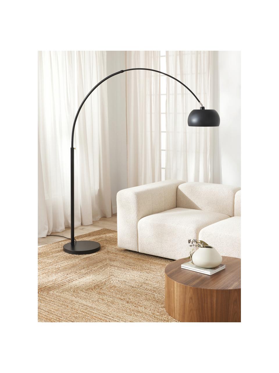 Velká oblouková lampa Bowie, Černá, Ø 32 cm, V 202 cm