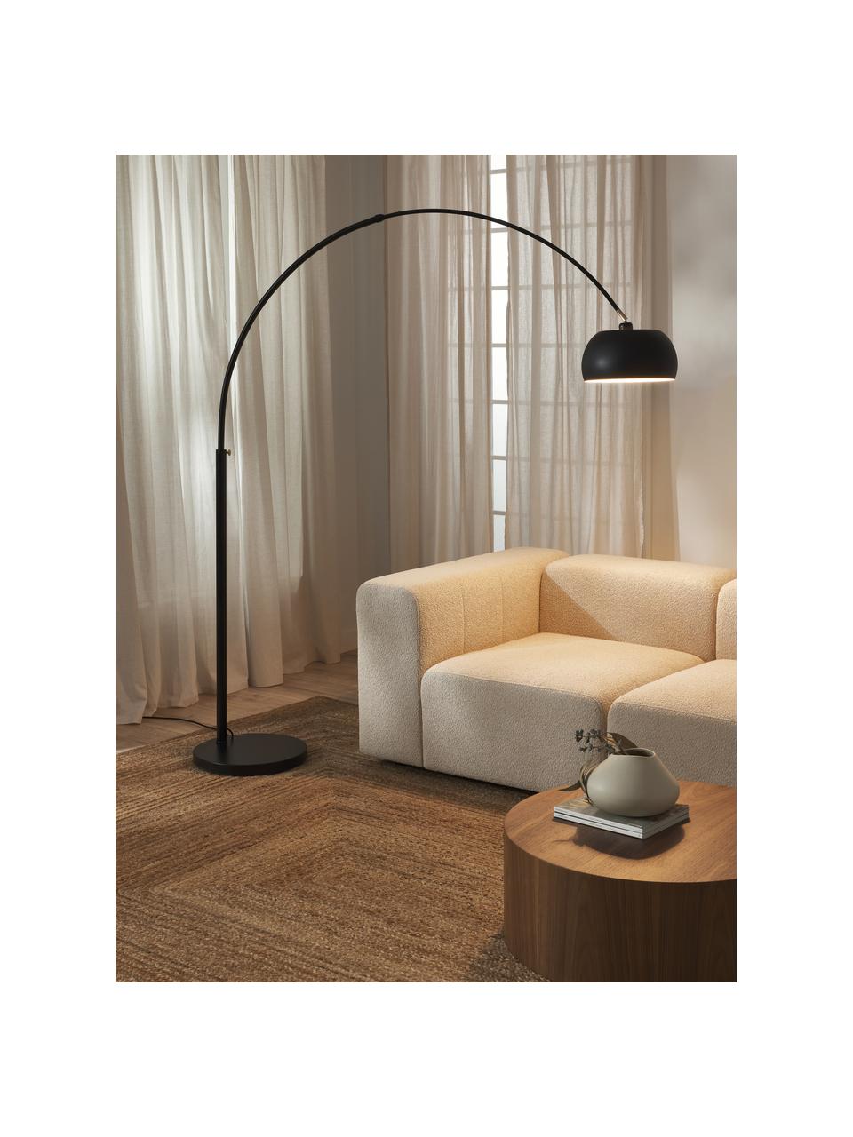 Velká oblouková lampa Bowie, Černá, Ø 32 cm, V 202 cm