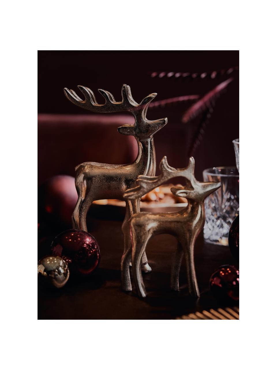 Cerfs décoratifs argentés Noël Tobin, 2 élém., Plastique, Couleur dorée, larg. 16 x haut. 22 cm