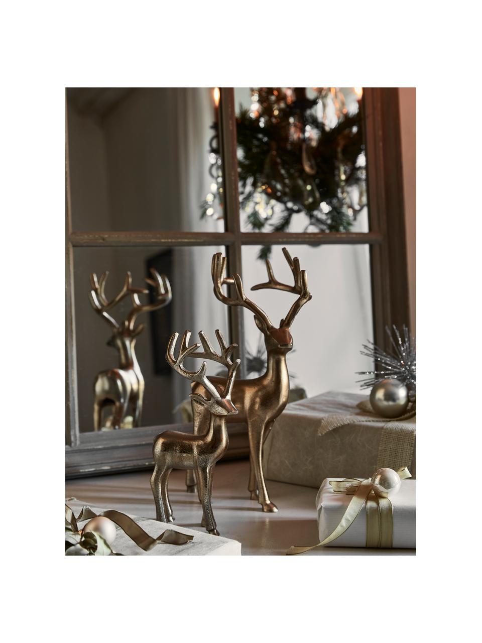 Cerfs décoratifs argentés Noël Tobin, 2 élém., Plastique, Couleur dorée, larg. 16 x haut. 22 cm