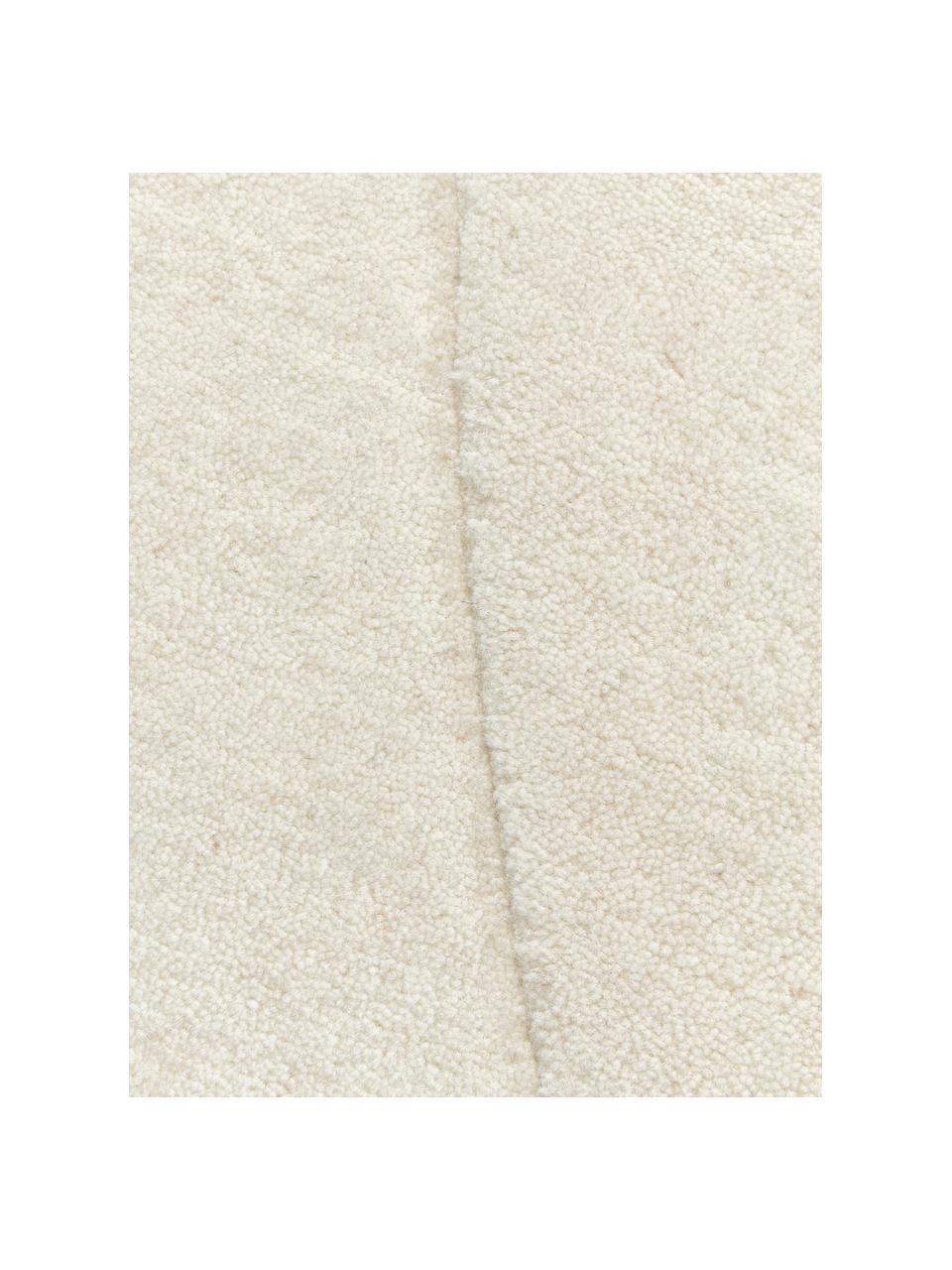 Tappeto in lana bianco crema taftato a mano dalla forma organica Kadey, Retro: 100% cotone Nel caso dei , Bianco crema, Larg. 150 x Lung. 230 cm (taglia M)