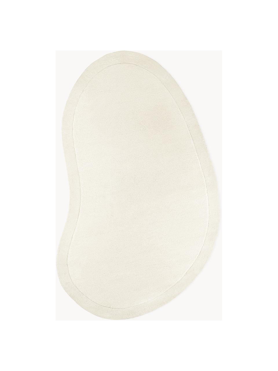 Tappeto in lana dalla forma organica Kadey, Bianco crema, Larg. 120 x Lung. 180 cm (taglia S)