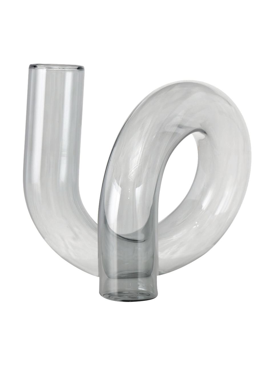 Vaso di design in vetro grigio Circlein, Vetro, Grigio, Larg. 16 x Alt. 14 cm