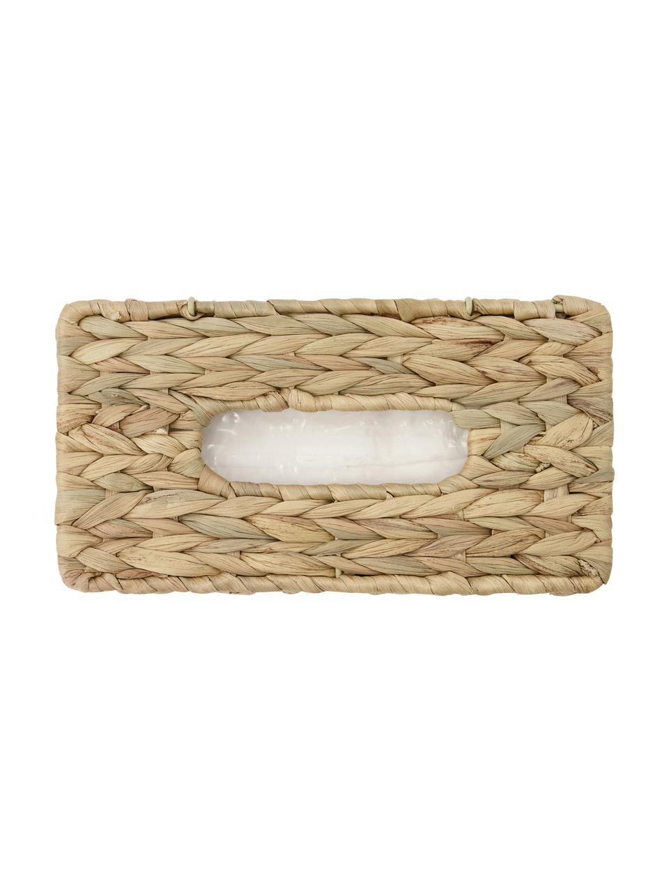 Pudełko na chusteczki z włókna naturalnego Cleana, Hiacynt wodny, Brązowy, S 27 x W 9 cm